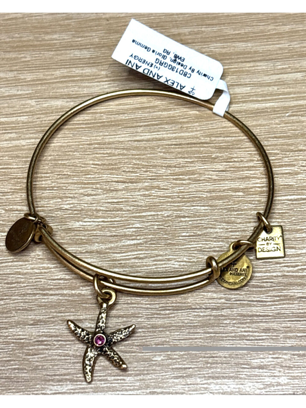 Alex and Ani Starfish Charm Bangle Gold Bracelet NWT